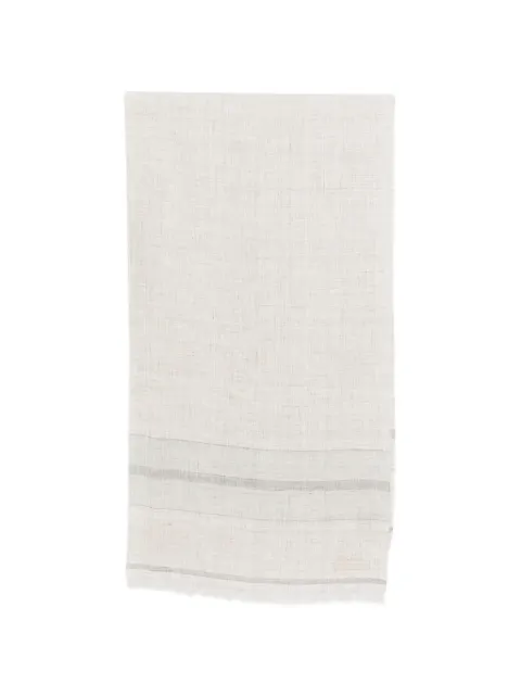 Zegna striped fringe scarf Neutrals Z3L04SA3234