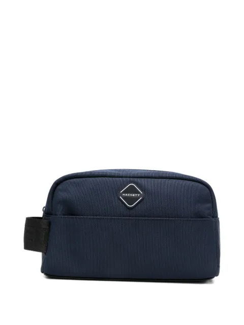 Hackett London HS Diamond logo-appliqué wash bag Blue HM4100014