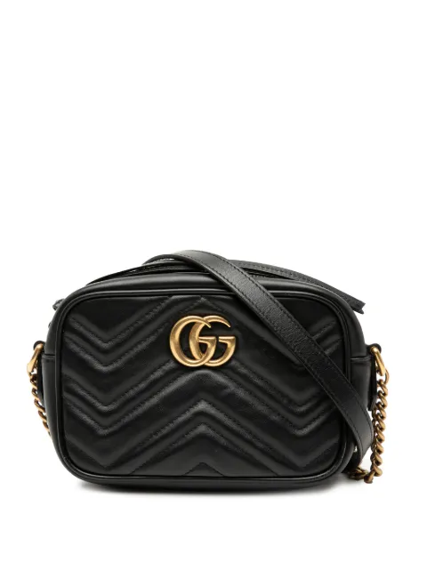Gucci Pre-Owned 2016-2025 Mini GG Marmont Matelasse Leather crossbody bag Black 6CV6KUT37U5M132M