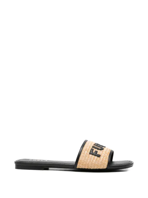 Furla logo-lettering flat sandals Neutrals YL55BREBX4561