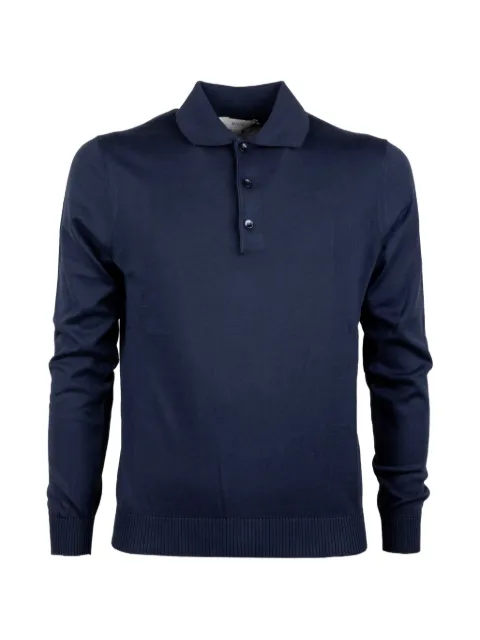 Malo buttoned long-sleeve polo shirt Blue UXD145F3L27E2088