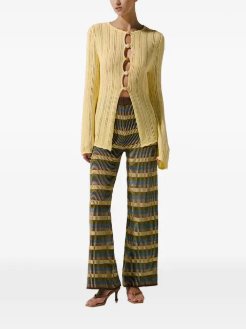 Baobab Kina striped wide-leg trousers Green 6081694