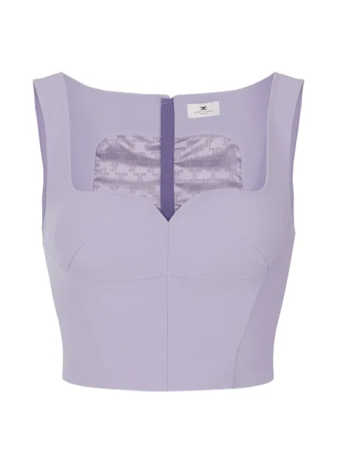 Elisabetta Franchi top in double layer stretch crêpe fabric Purple TO04161E2