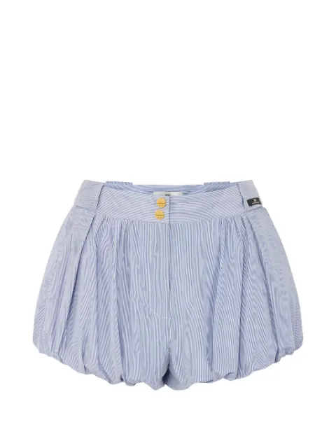 Elisabetta Franchi striped nylon taffeta shorts Blue SH00262E2