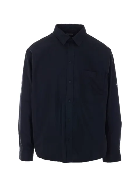Balenciaga oversized patch logo shirt Blue 857814PCEXTRM28