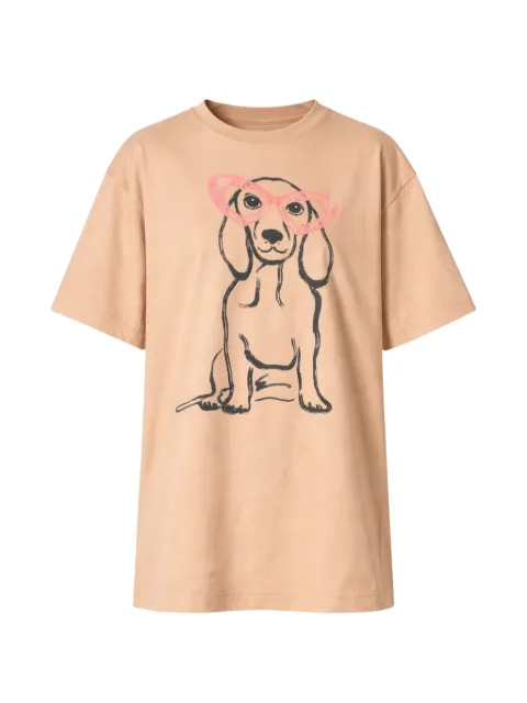 TWINSET MYFO oversize T-shirt with print and embroidery Neutrals 261AQ2010