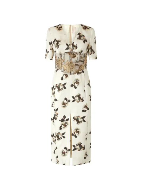 Antonio Marras floral V-neck midi dress Neutrals MABM332