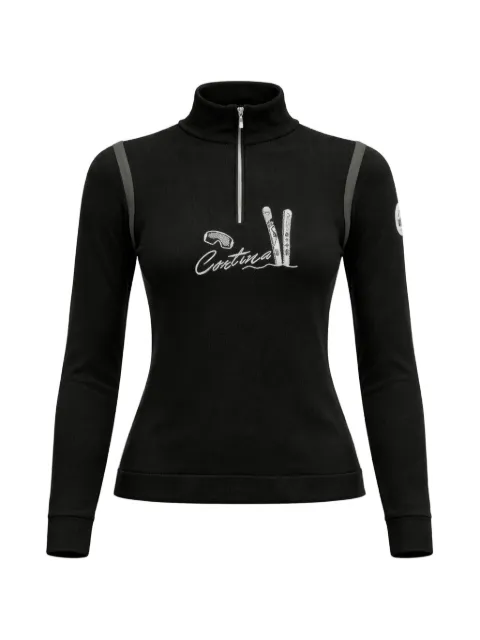 NEWLAND embroidered long-sleeve top Black N4686415