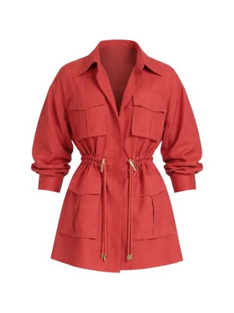 Elie Saab drawstring silk shirt Red SH112NS25SI001
