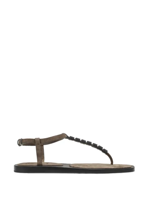 Brunello Cucinelli beaded-strap sandals Brown MZSFC3151C8921