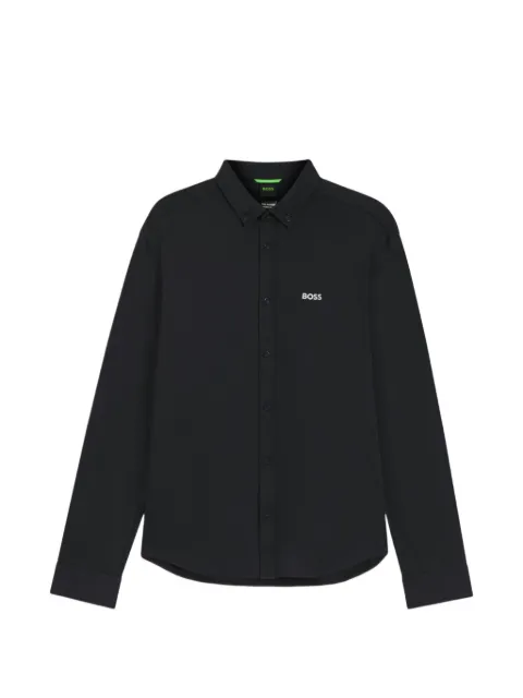 BOSS wrinkle-resistant shirt in cotton jersey with natural stretch Black 50555946