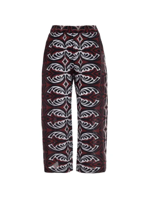 Devotion patterned elasticated-waistband trousers Brown 026405G