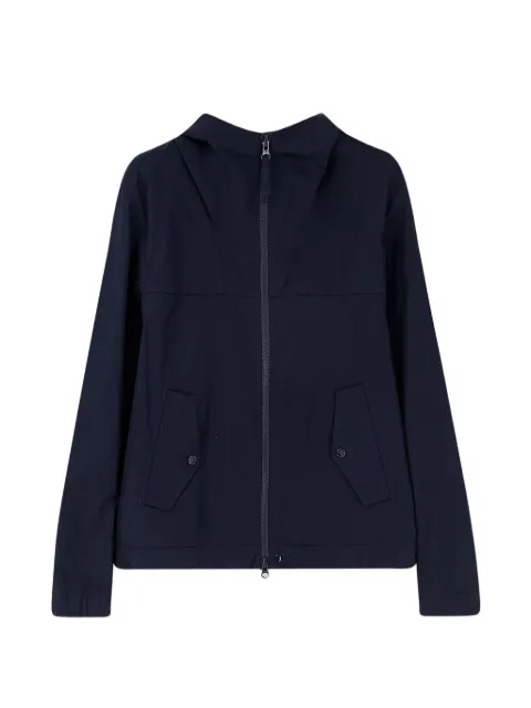 Stone Island logo-patch hooded jacket Blue L1S154100037S0F01