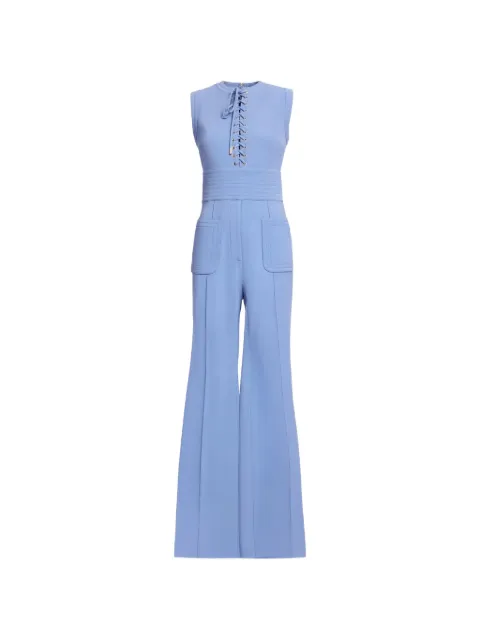 Elie Saab Cady lace-up jumpsuit Blue JU099NP25CD017