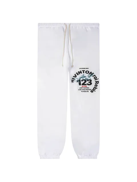 RRR123 drawstring track pants White CVAISTILLPRAYSWEATS