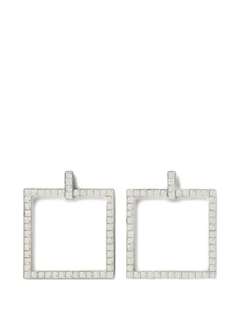 Roger Vivier square strass earrings Silver REWOR770100AGKB200