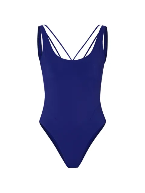 Jacquemus Signature criss-cross strap swimsuit Blue 223SW0132294