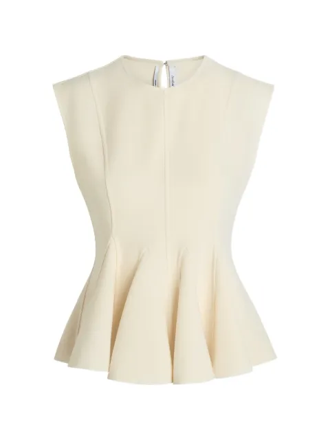 Another Tomorrow panelled flared top Neutrals A425BL124WV