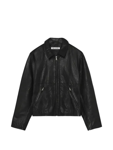 Won Hundred collared leather jacket Black 423516027BLACK