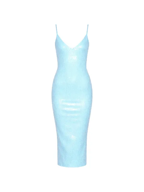 Fleur Du Mal sequin V-neck midi dress Blue DR06941091