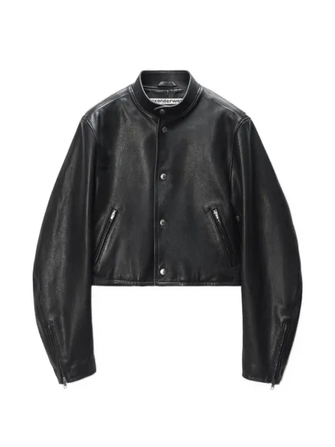 Alexander Wang buttoned leather jacket Black 1WC4252687