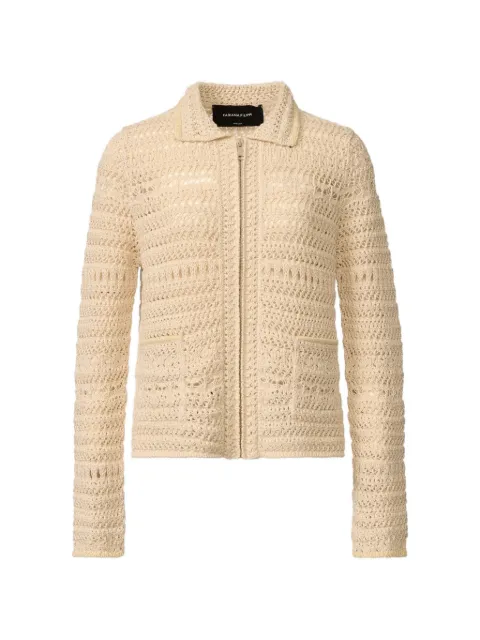 Fabiana Filippi crochet zip jacket Neutrals GCD266F204L7350000