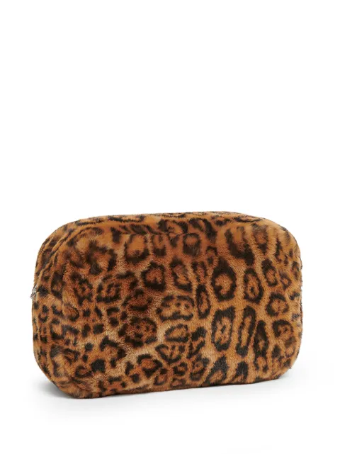 Apparis Jumbo Noor leopard zip wash bag Brown JUMBONOOR