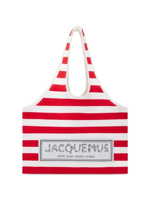 Jacquemus Marcel striped tote bag Red 243BA3762422041