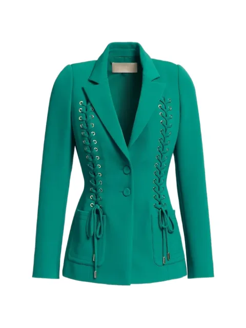 Elie Saab Cady lace-up blazer Green J0138NP25CD016