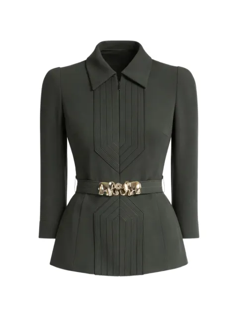 Elie Saab elephant-buckle jacket Green J0118AS25CD013