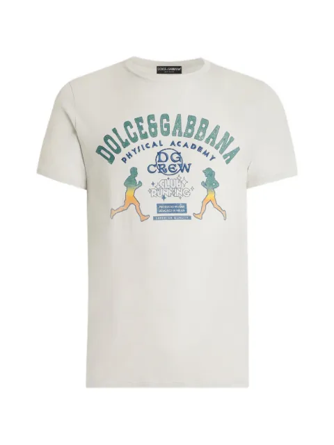 Dolce & Gabbana crew-neck graphic T-shirt Neutrals G8TI9ZG7PPB