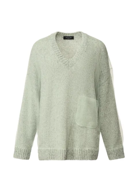 Fabiana Filippi Mouliné V-neck jumper Green MAD266F111L7450000