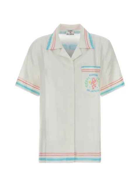 Casablanca striped-trim shirt White WSP26SH20003