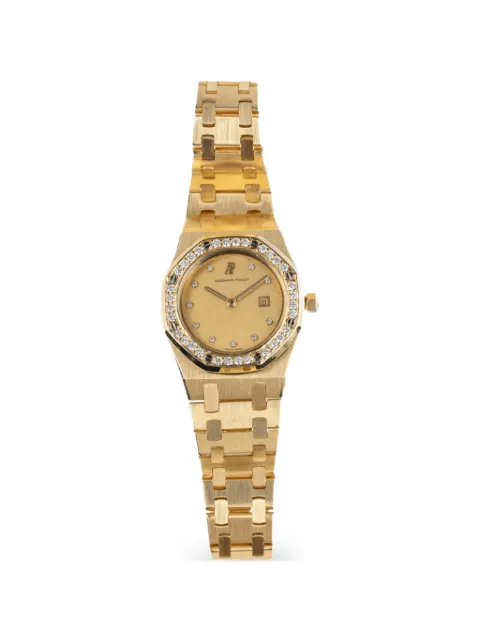 Audemars Piguet Royal Oak baton indexes diamond bezel 30mm watch Gold 6048BA
