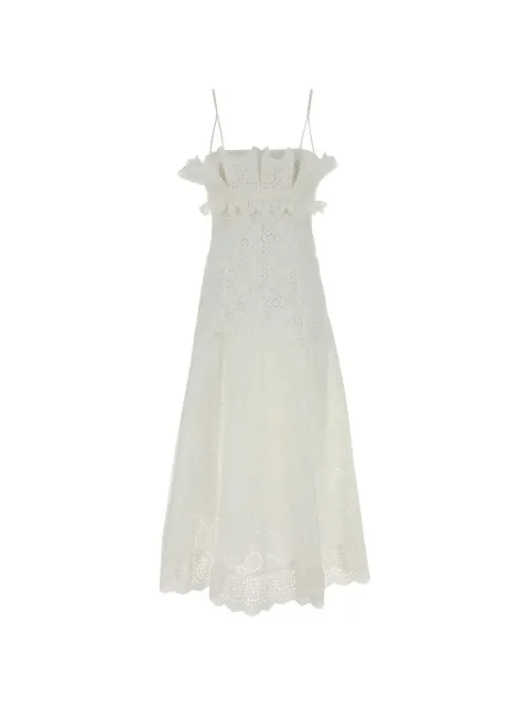 Alberta Ferretti ruffled broderie-anglaise cotton dress White A04451622