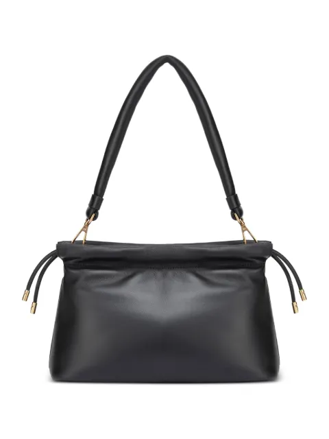 POTAMY drawstring leather shoulder bag Black PP30006CN01BLACK25S
