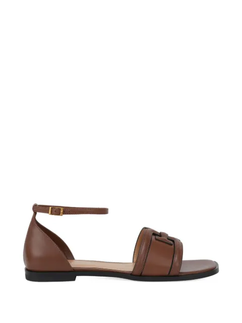 POTAMY buckle-detail strap leather sandals Brown PP00868CN09TOFFEE25S