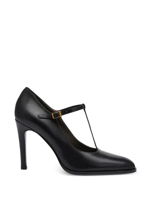 POTAMY T-strap leather pumps Black PP00495CN03BLACK24W