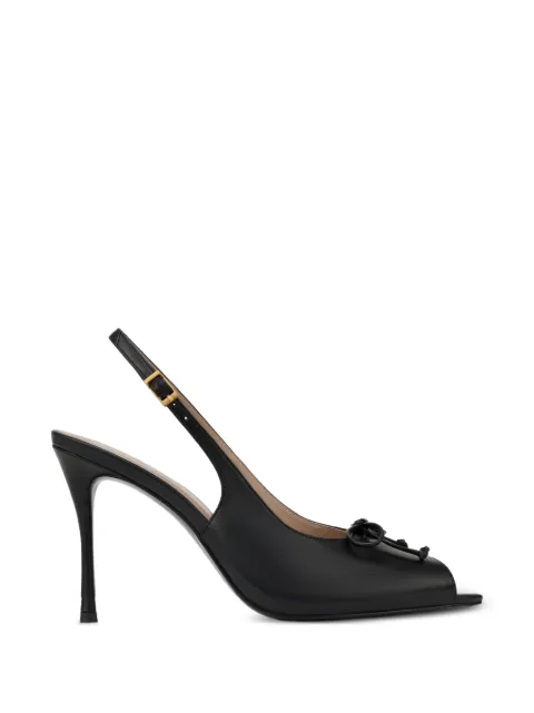 POTAMY bow-detail peep-toe pumps Black PP00194CN10BLACK25S