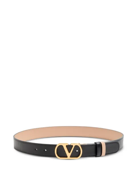 Valentino Garavani VLogo Signature reversible shiny calfskin belt - 30mm / 1.2 in. Black WT0SQ3ZDM
