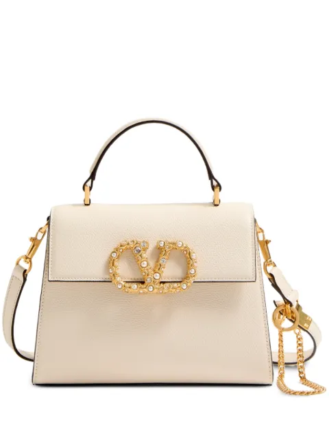 Valentino Garavani Vsling small handbag in grainy calfskin with jewel logo Neutrals WB0T85PCH