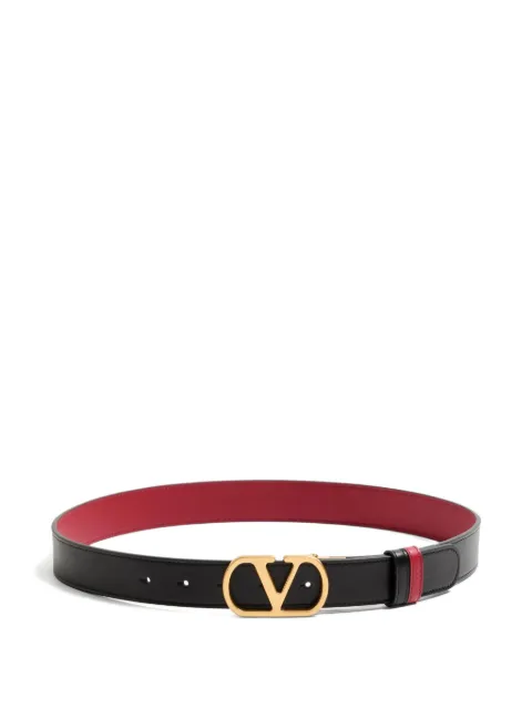 Valentino Garavani VLogo Signature reversible shiny calfskin belt - 30mm / 1.2 in. Black WT0SQ3ZDM