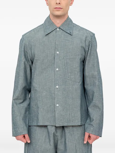 Setchu long-sleeve chambray shirt Blue H043ONEPCCOLLARSHIRTSPAPERCHAMBRAY