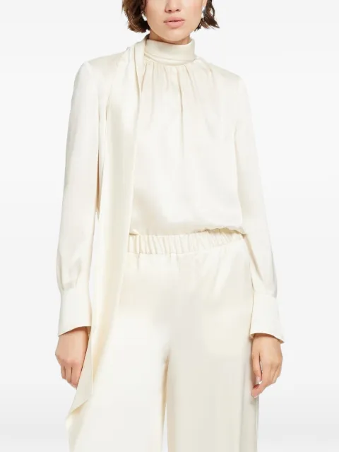 Toccin Veronica long sleeve pussy-bow blouse Neutrals TR6502T076