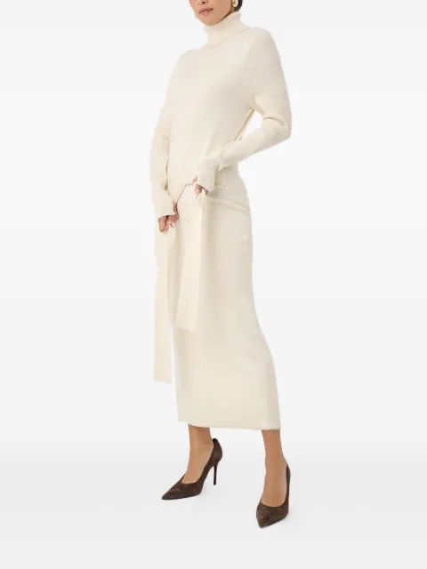 Toccin Logan turtleneck ribbed dress Neutrals TC4907K015
