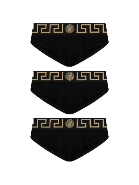 Versace Greca Medusa briefs (set of three) Black AU103271A18907
