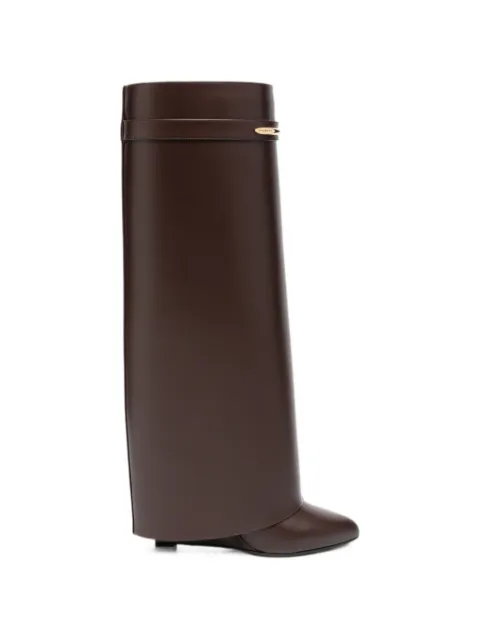 Givenchy Shark Pinch leather knee-high boots Brown BE703XE1J7