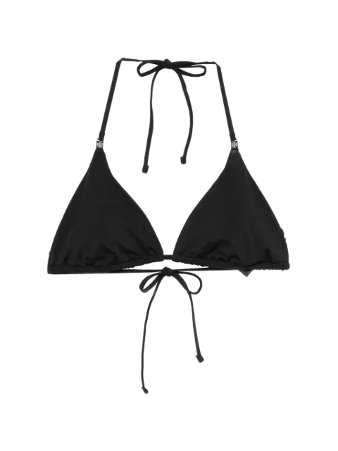 Tory Burch logo-plaque triangle bikini top Black 181818