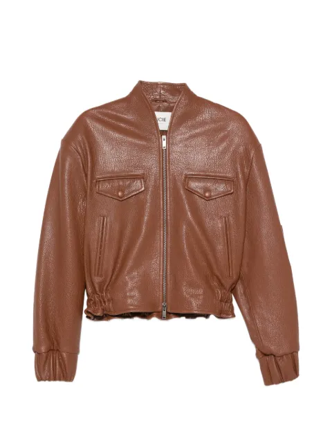 ducie Frankie pebbled leather jacket Brown FRANKIE