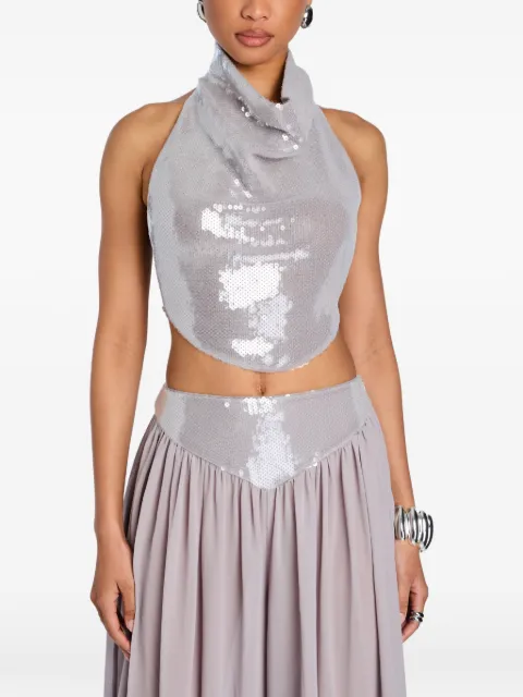 Retrofete Pyna sequin-embellished top Grey RPF261290311
